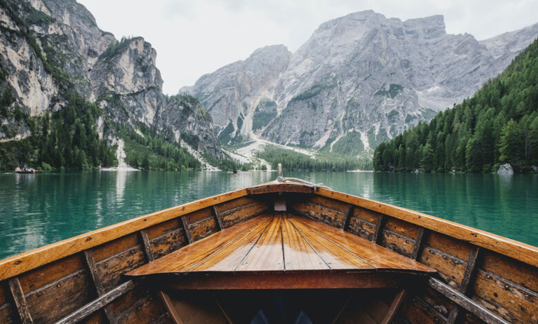 Boat in mountains